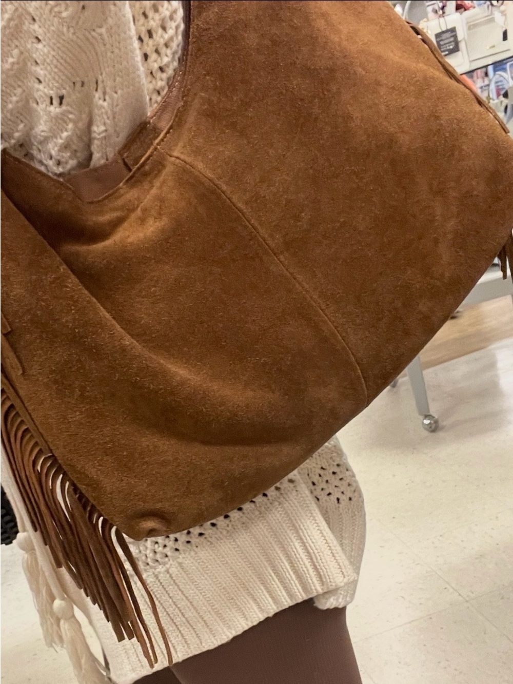 Haute Hippie Brown Suede Fringe Bag - Picture 3 of 3